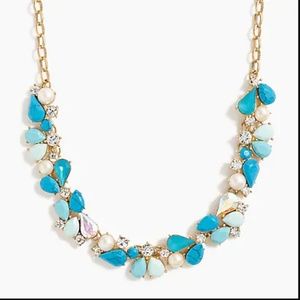 Multi Crystal Statement Necklace Turquoise